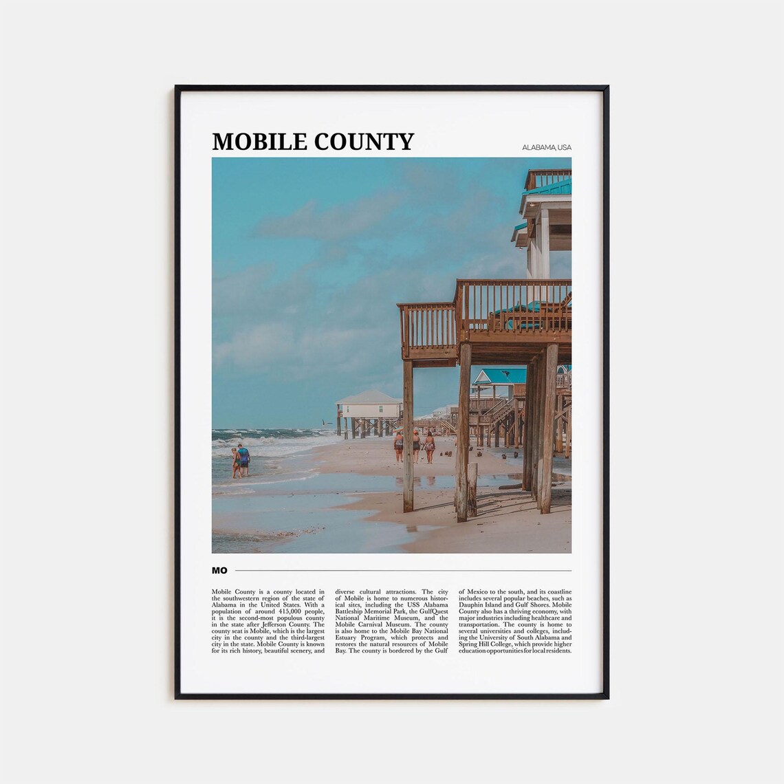 Mobile County Travel Poster, Alabama USA Travel Poster