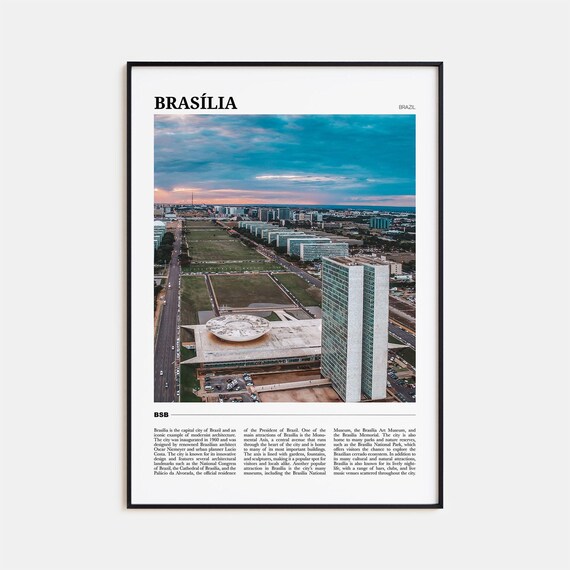 Brasilia Travel Poster, Brazil City Wall Art