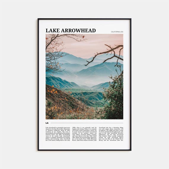 Lake Arrowhead Photo California Poster Print