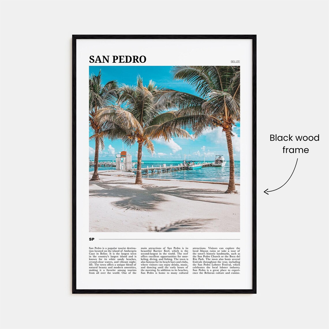 San Pedro Belize Travel Poster, Wall Art Print - Image 2