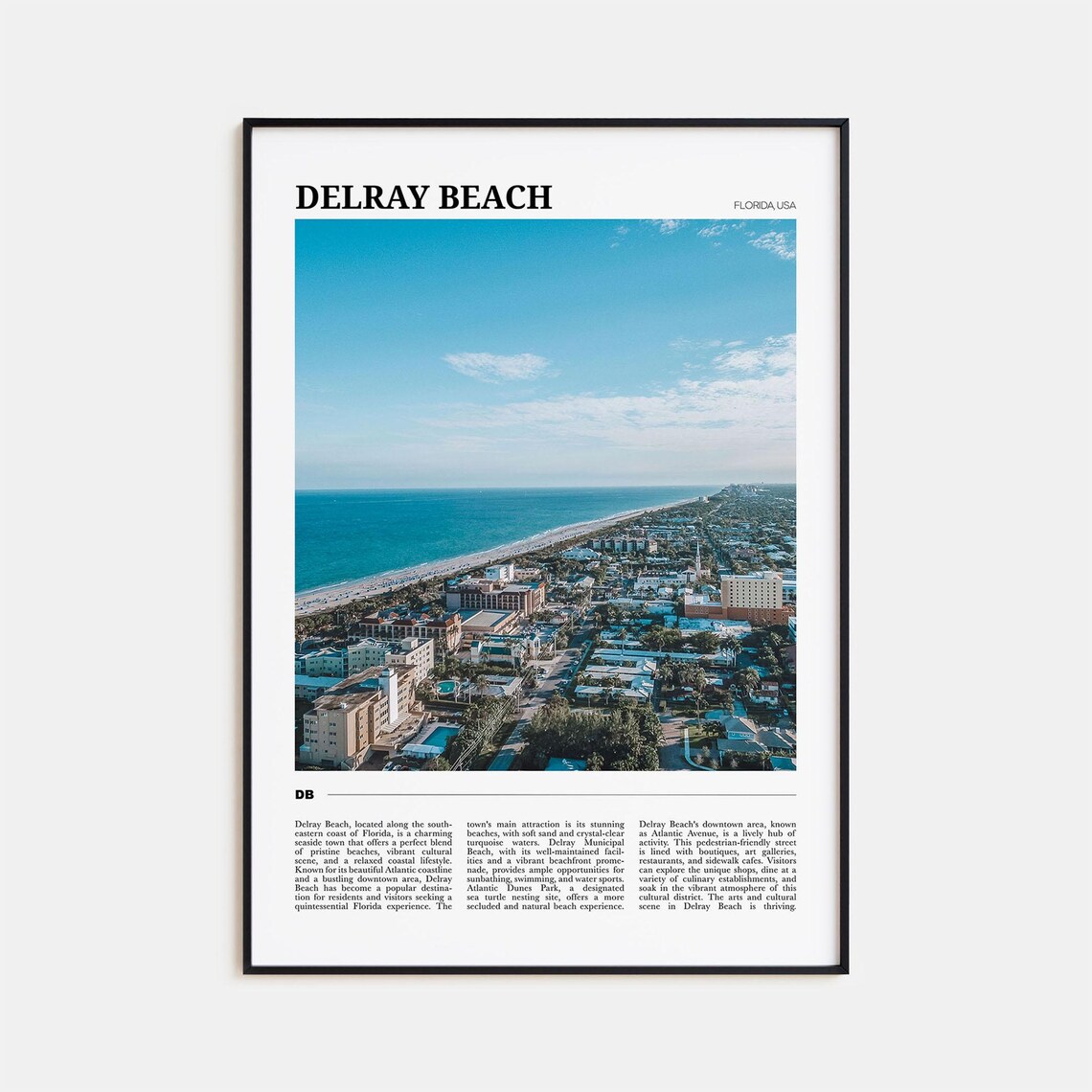 Delray Beach Travel Poster, Florida USA Art Print