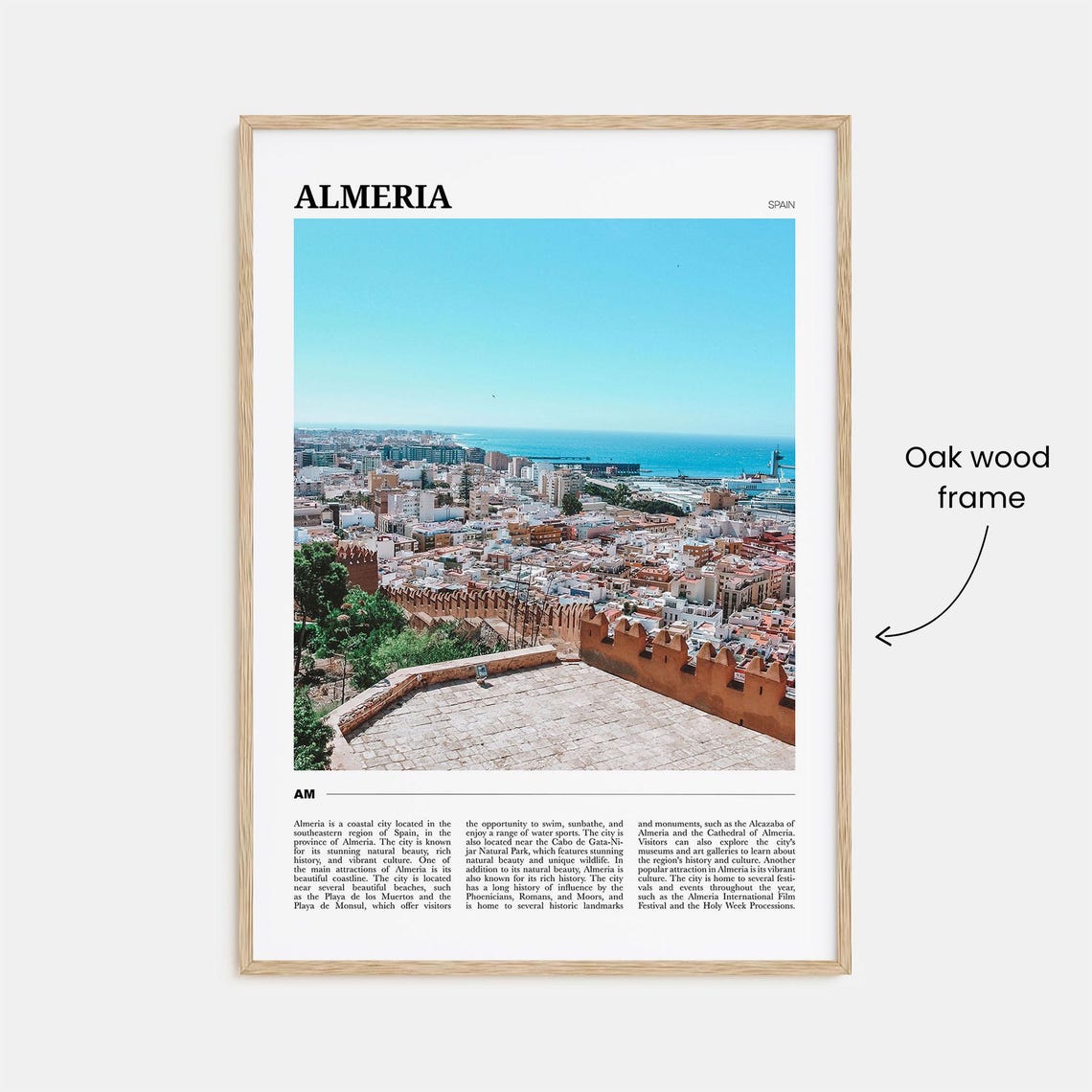 Almeria Spain Coastal Cityscape Historic Fortress Travel Poster - Image 3