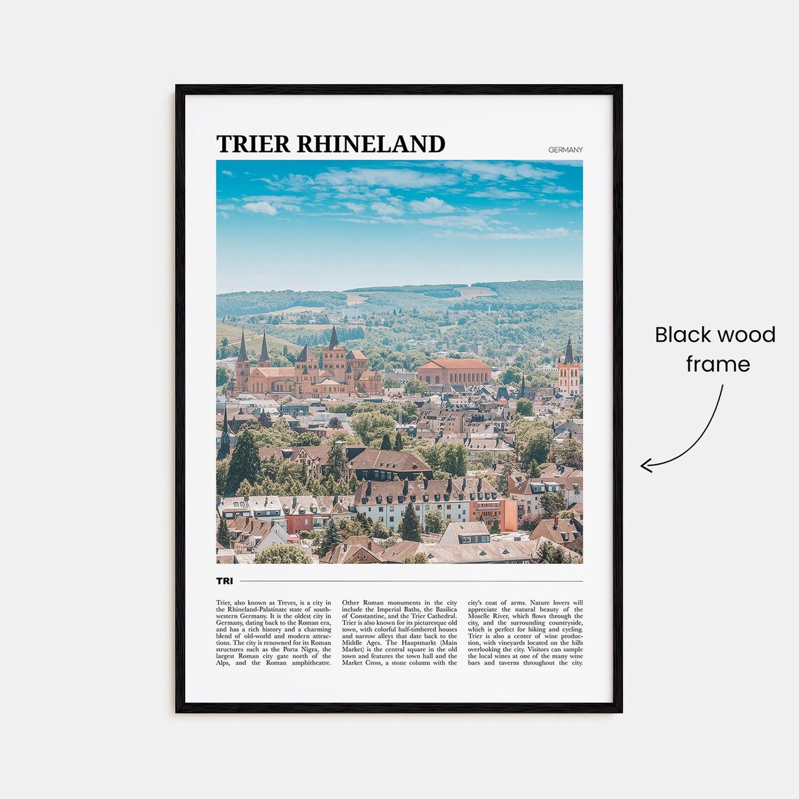 Trier Rhineland Travel Poster, Germany Art Print - Image 2