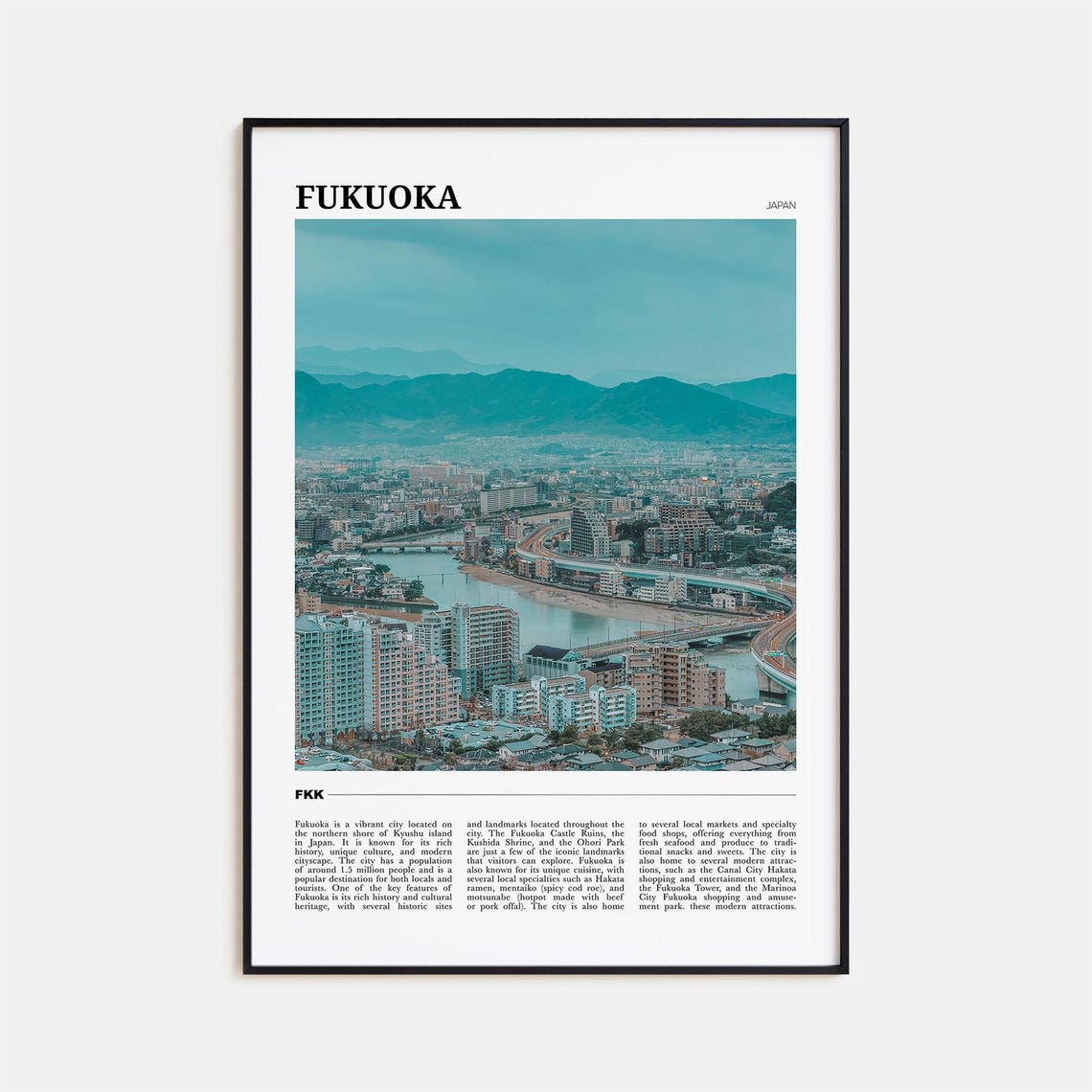 Fukuoka Travel Poster Fukuoka Wall Art Fukuoka Poster Print Fukuoka Photo Fukuoka Decor Japan