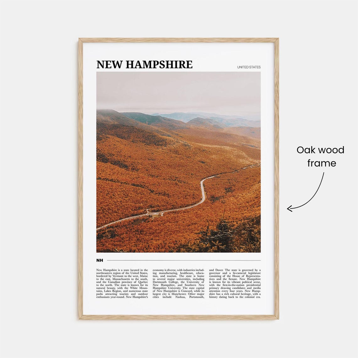 New Hampshire Travel Poster No 3 New Hampshire Wall Art New Hampshire Poster New Hampshire Photo New Hampshire Decor United States - Image 3