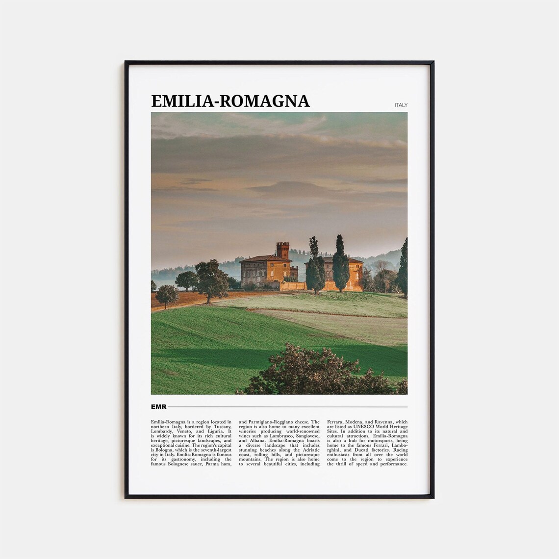 Emilia Romagna Travel Poster, Italy Wall Art Print