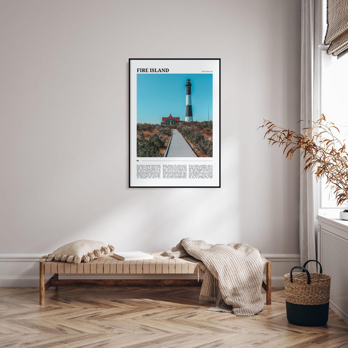 Fire Island Lighthouse Boardwalk New York Beach Vintage Travel Poster - Image 4