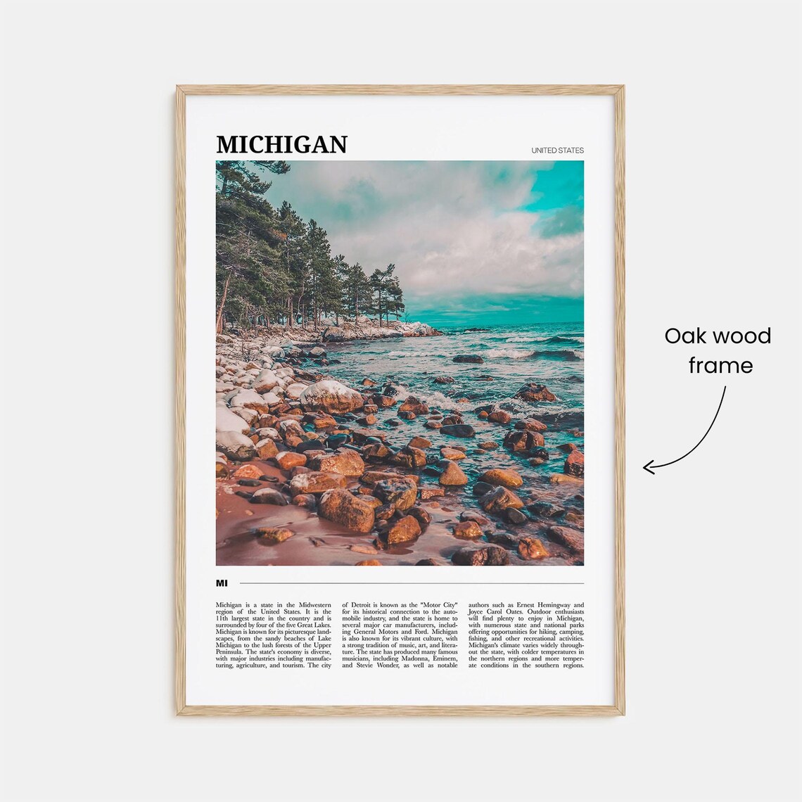 Michigan Travel Poster, USA Wall Art Print - Image 3