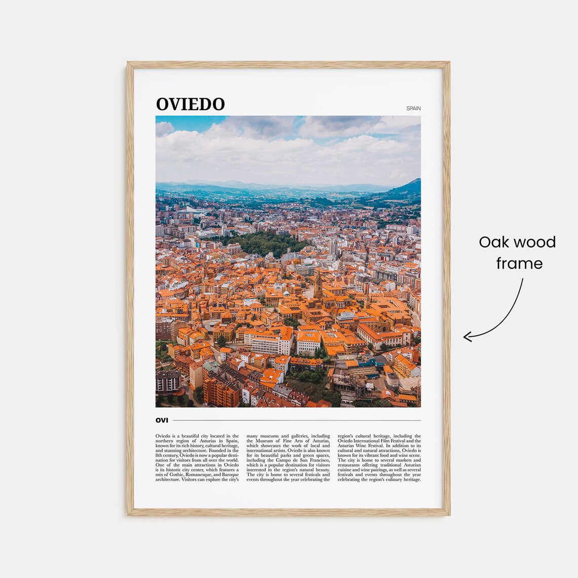 Oviedo Travel Poster, Spain Wall Art Print - Image 3