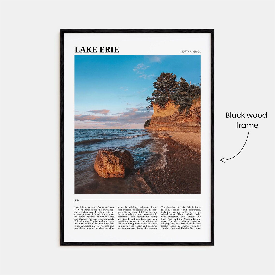 Lake Erie Travel Poster, USA Wall Art Print - Image 2
