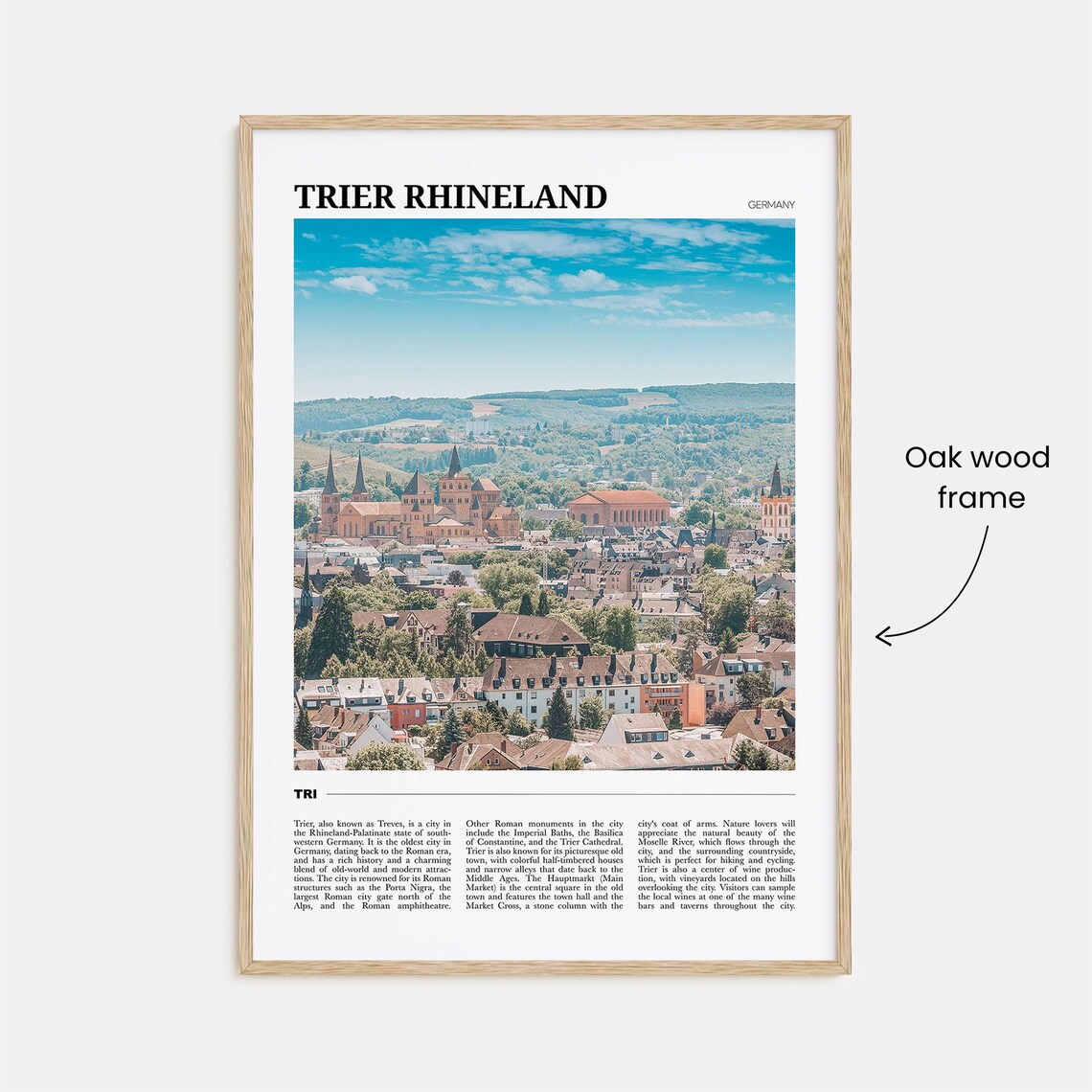Trier Rhineland Travel Poster, Germany Art Print - Image 3