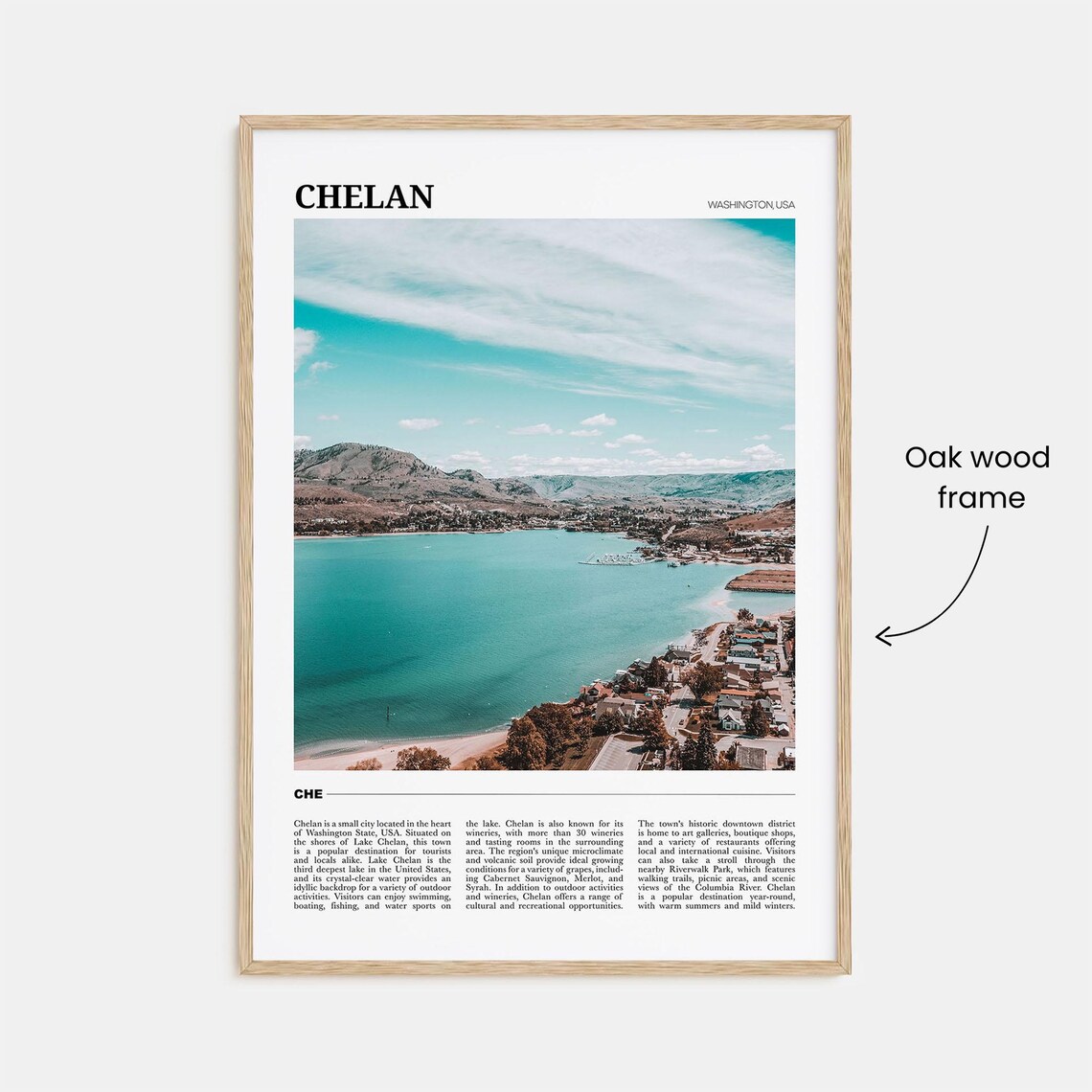 Chelan Travel Poster, Washington USA Art Print - Image 3