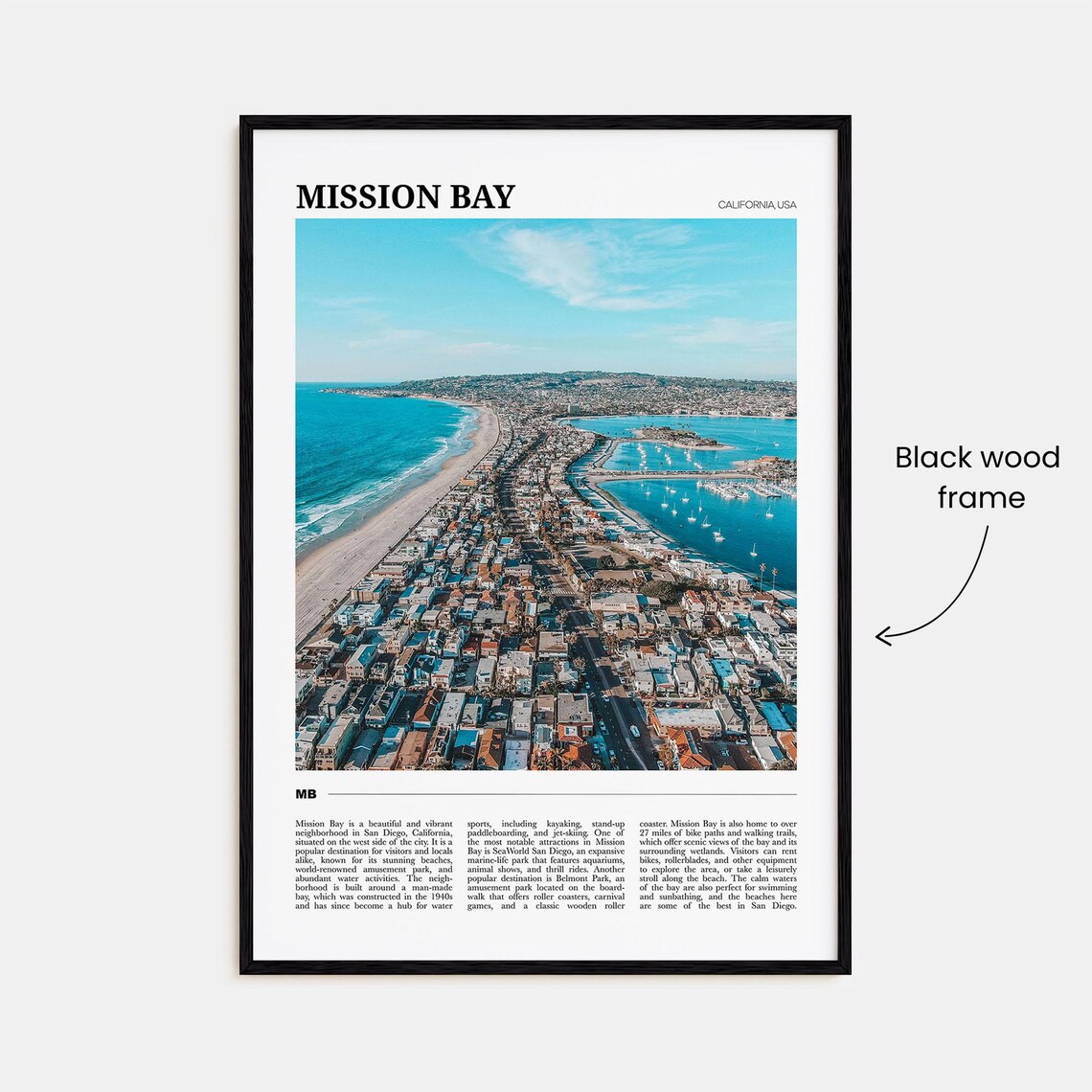 Mission Bay California Travel Poster, Place Wall Art - Image 2