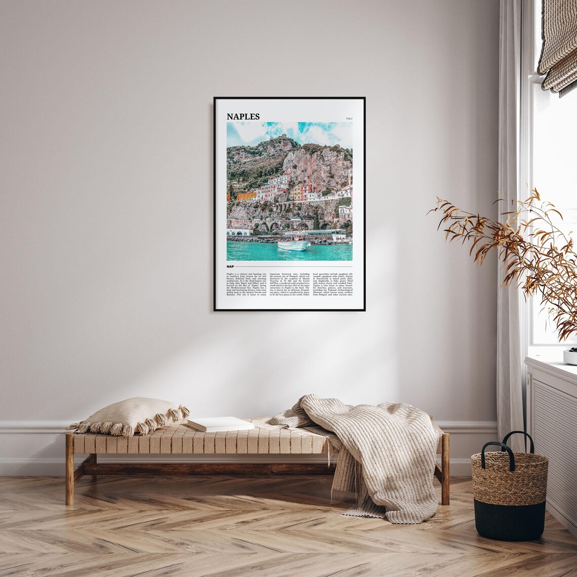 Naples Italy Cliffside Coastal Village Boat Photo Travel Poster - Image 4