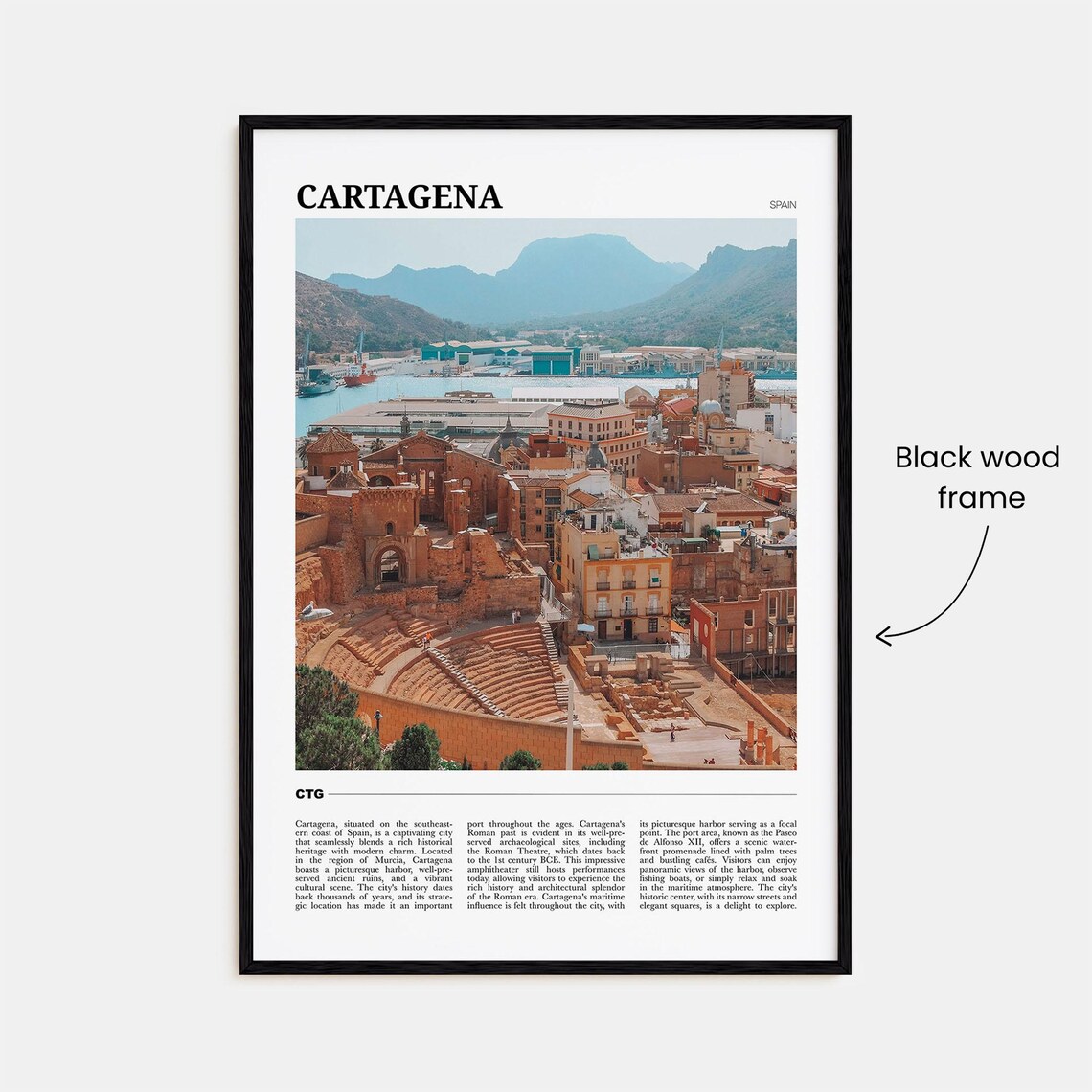 Cartagena Spain Roman Theatre Old Town Port Photo Travel Poster - Image 2