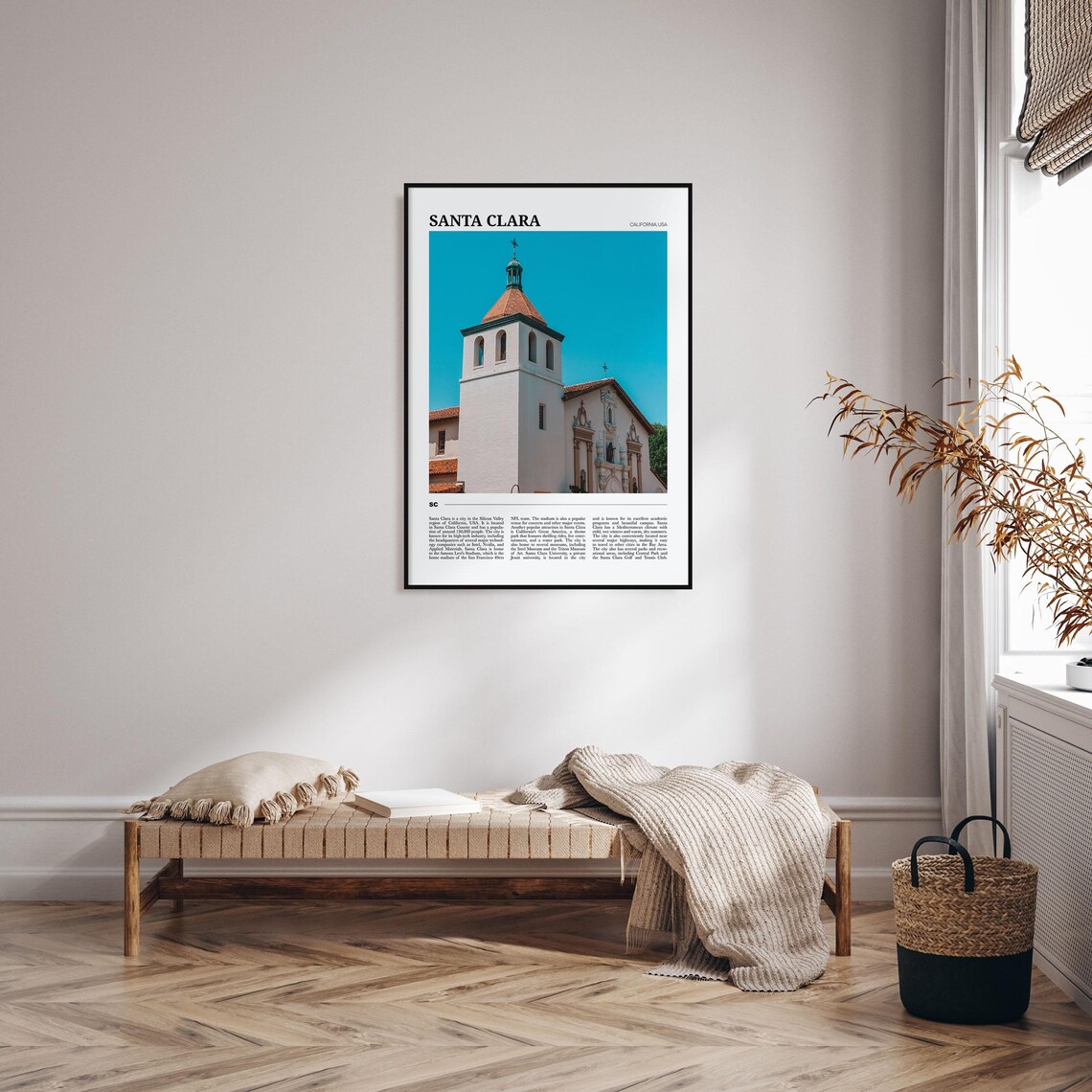 Santa Clara California Mission Church Historic Tower Travel Poster - Image 4
