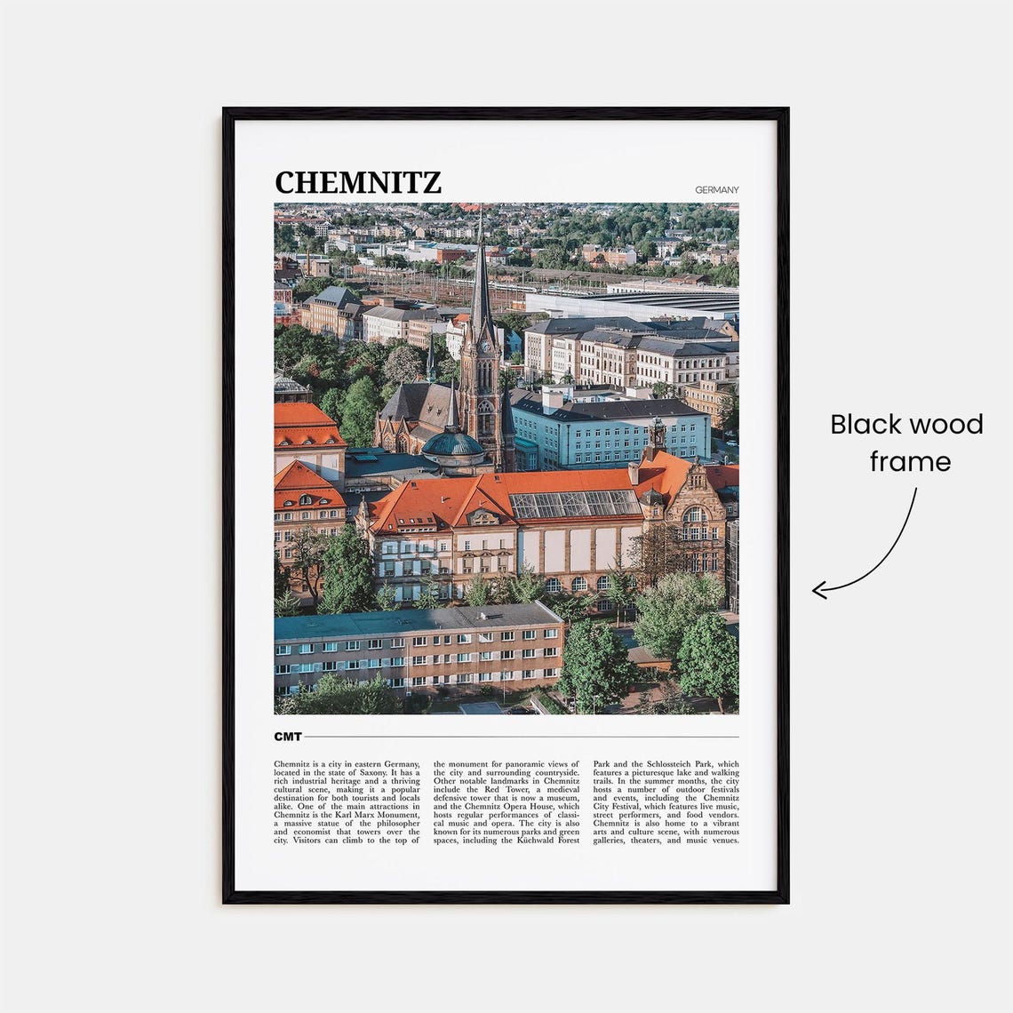 Chemnitz Germany Saxony Historic City Rooftops Skyline Travel Poster - Image 2