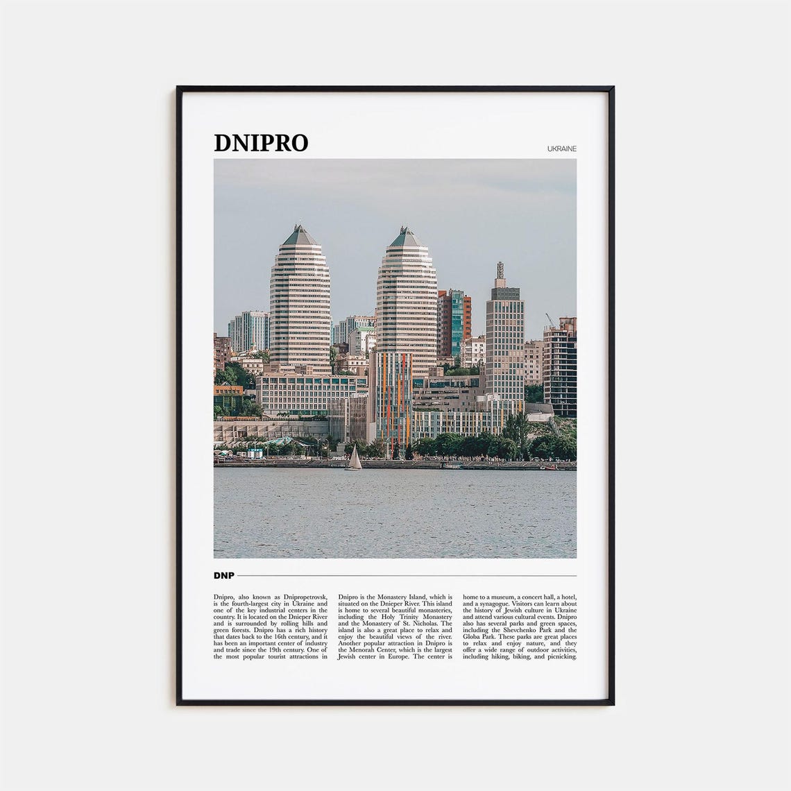 Dnipro Ukraine Dnieper River Skyline Cityscape Photography Poster