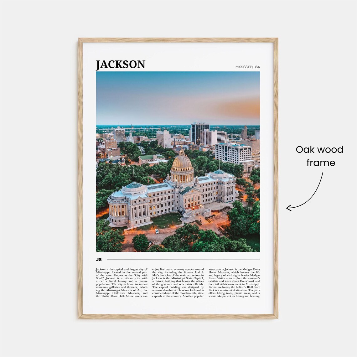 Jackson Travel Poster, Mississippi Wall Art Print - Image 3