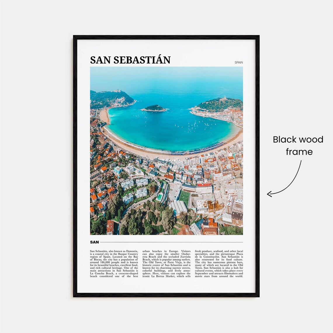 San Sebastian Travel Poster, Spain Wall Art Print - Image 2