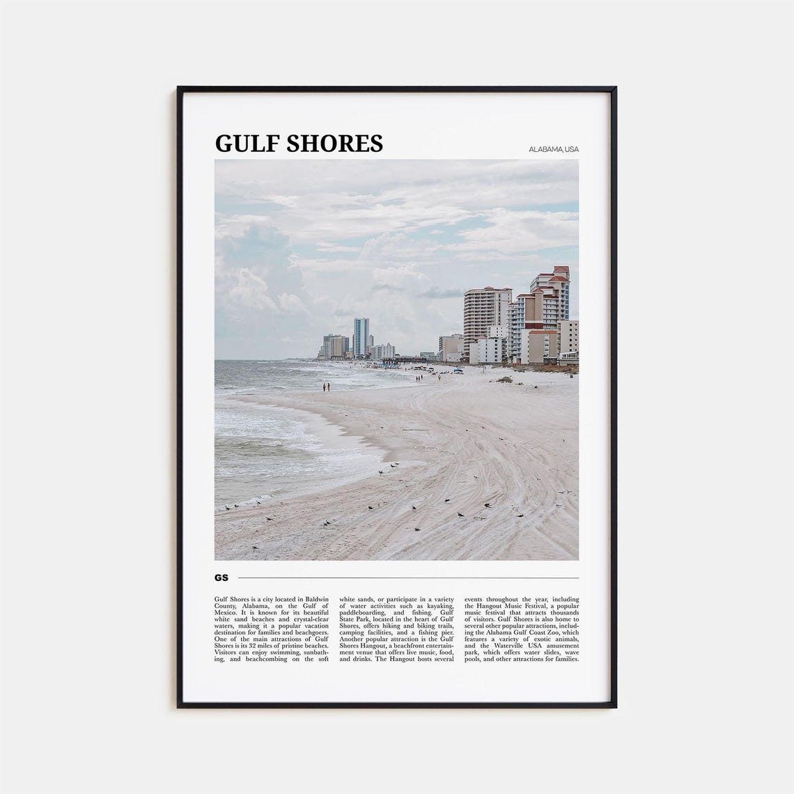 Gulf Shores Travel Poster Gulf Shores Wall Art Gulf Shores Poster Print Gulf Shores Photo Gulf Shores Decor Alabama Usa