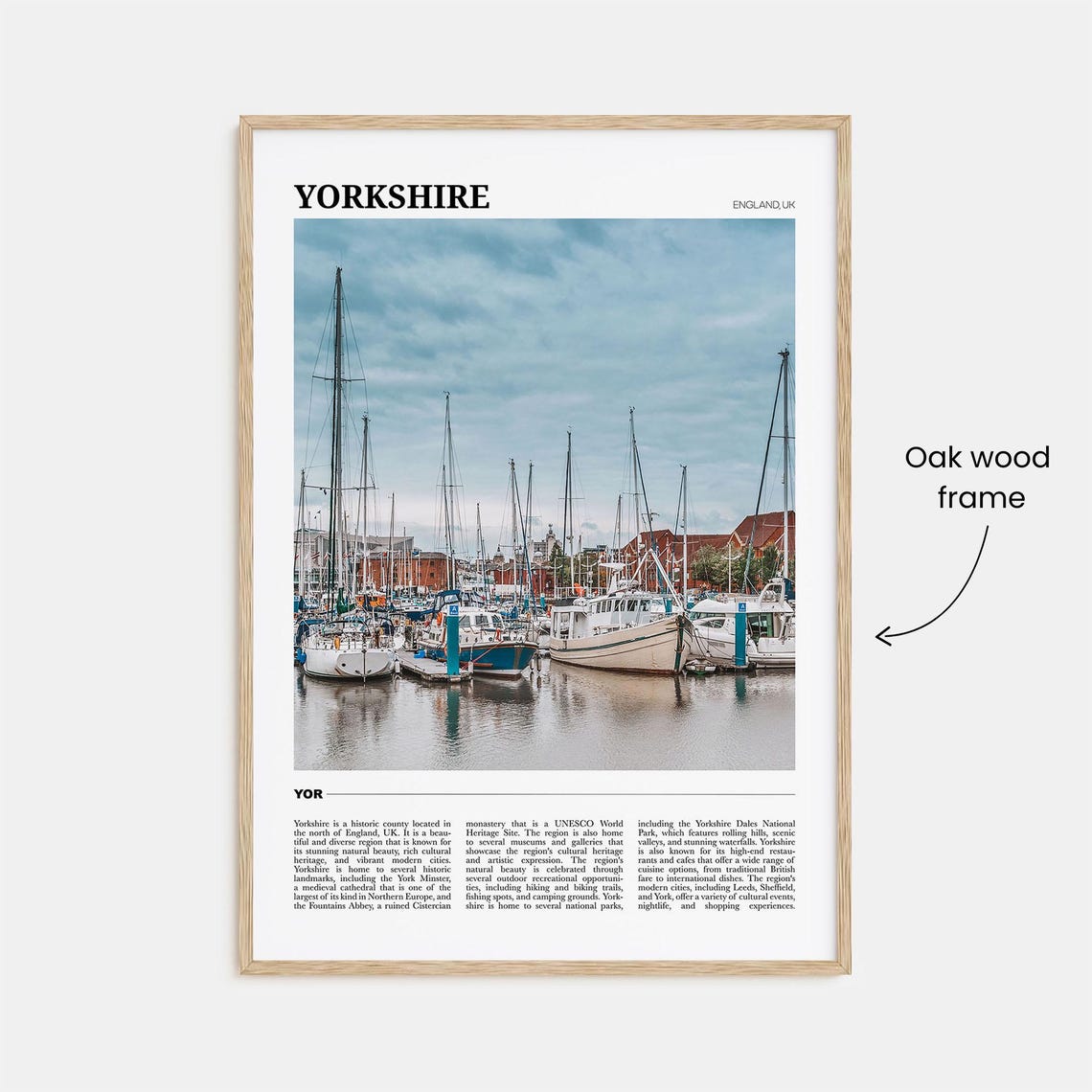 Yorkshire England UK Marina Sailboats Harbor Masts Photo Travel Poster - Image 3