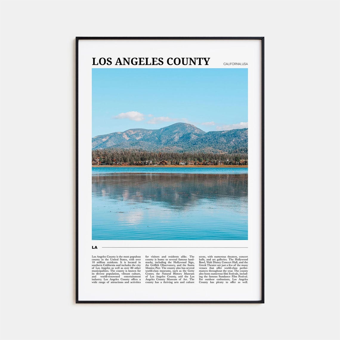 Los Angeles County Travel Poster Los Angeles County Wall Art Los Angeles County Poster Print Los Angeles County Photo Los Angeles Decor