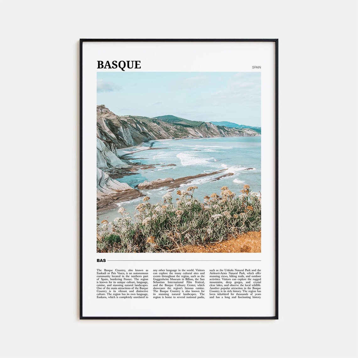 Basque Country Spain Travel Poster Print