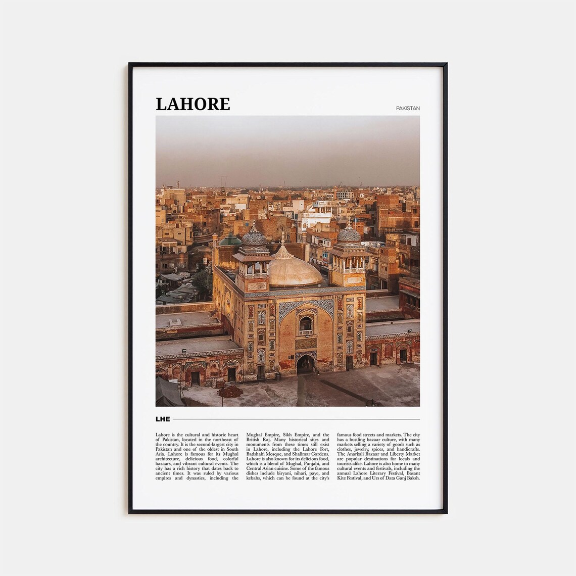 Lahore Photo Pakistan Poster Print