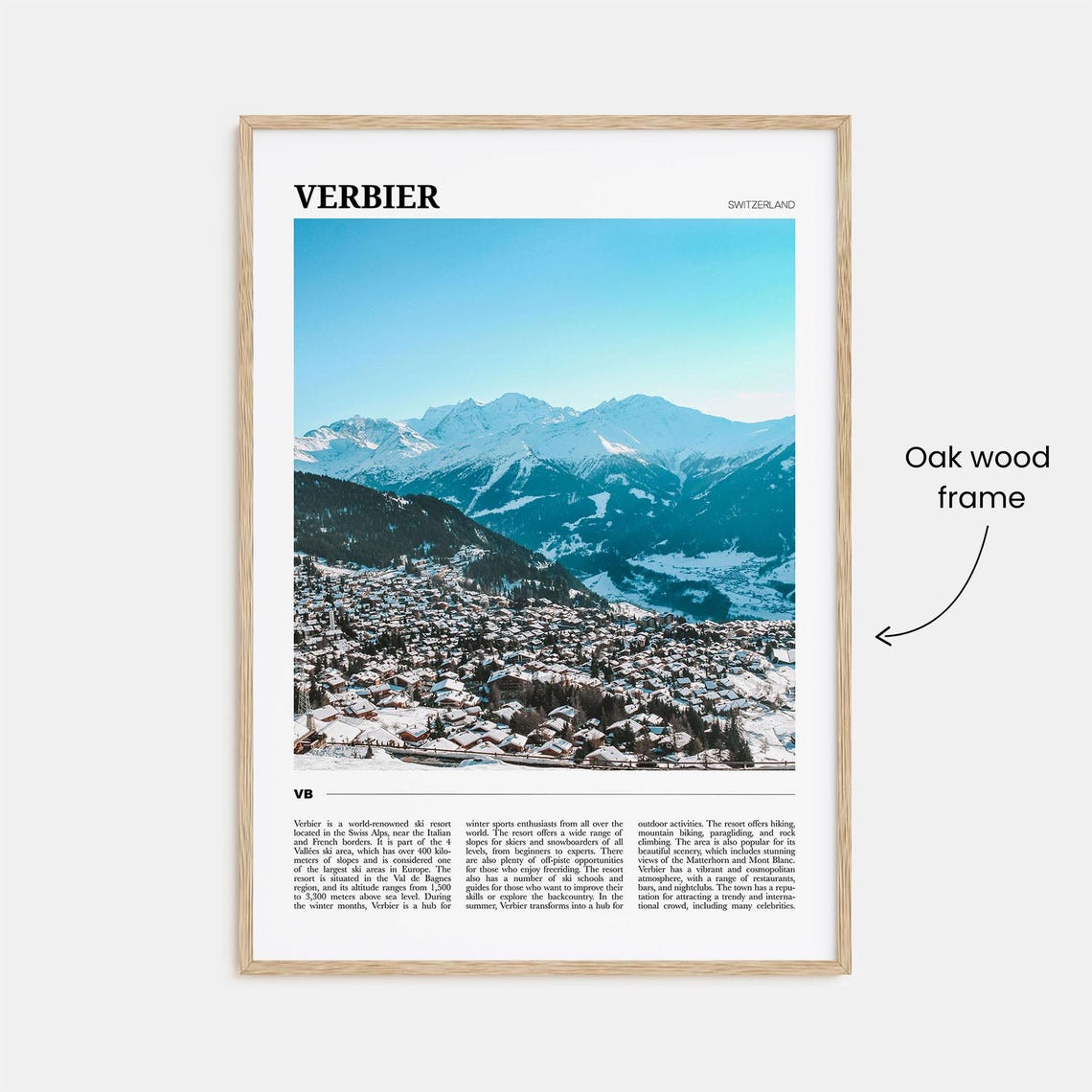 Verbier Switzerland Alpine Snowy Ski Resort Winter Travel Poster - Image 3