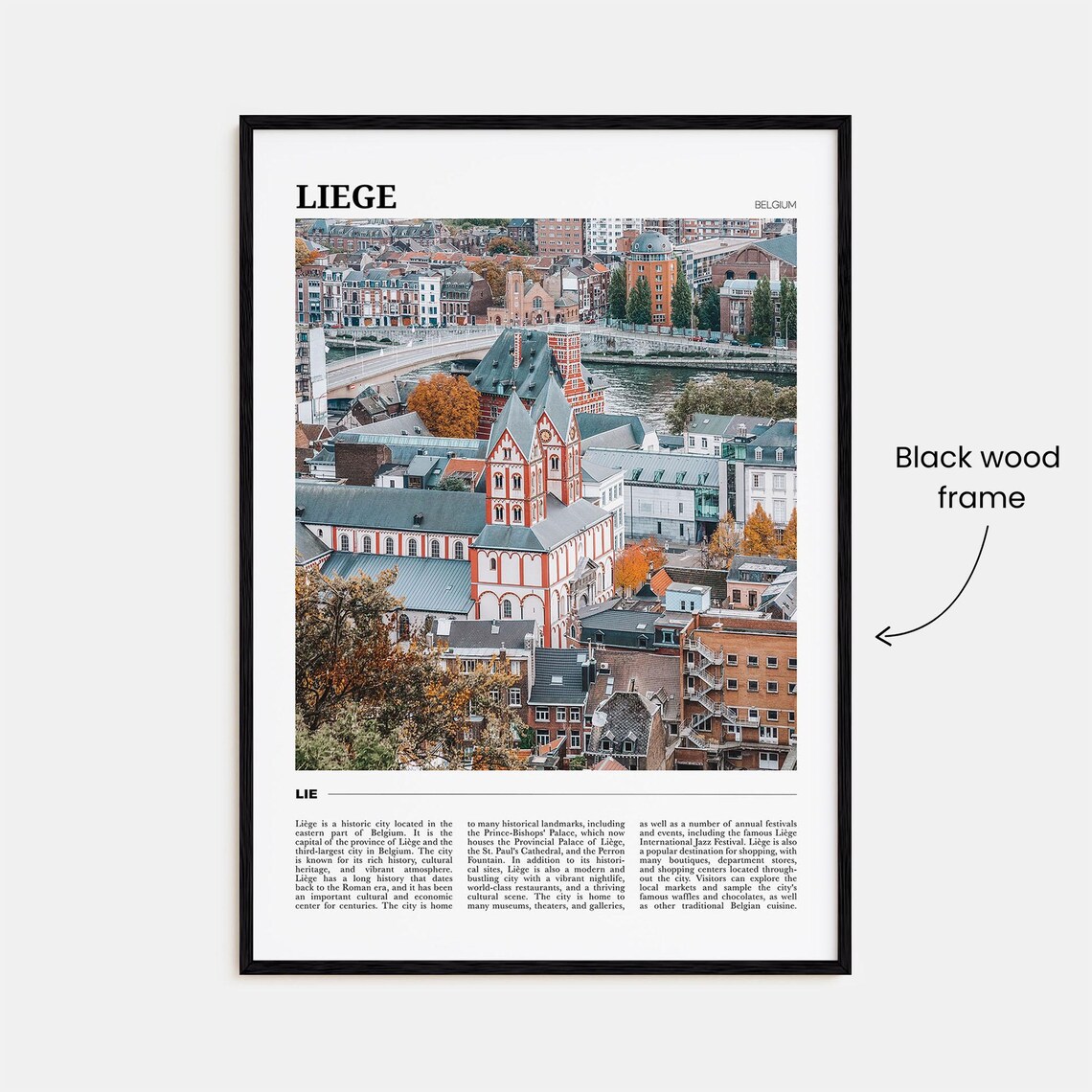 Liege Belgium Autumn Cathedral Old Town Travel Photography Poster - Image 2