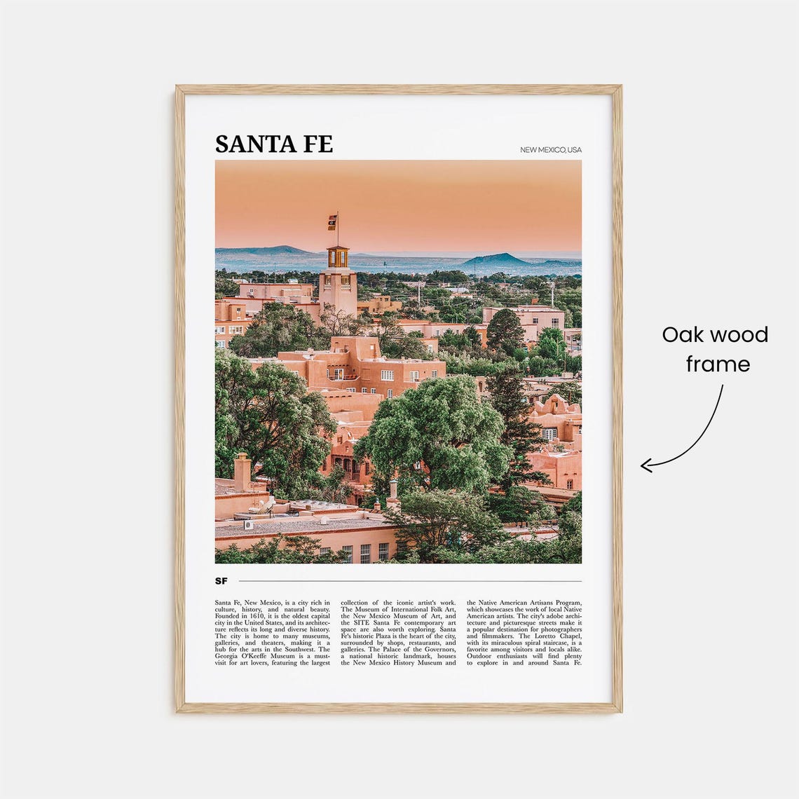 Santa Fe New Mexico Adobe Old Town Sunset Travel Poster Series - Image 3
