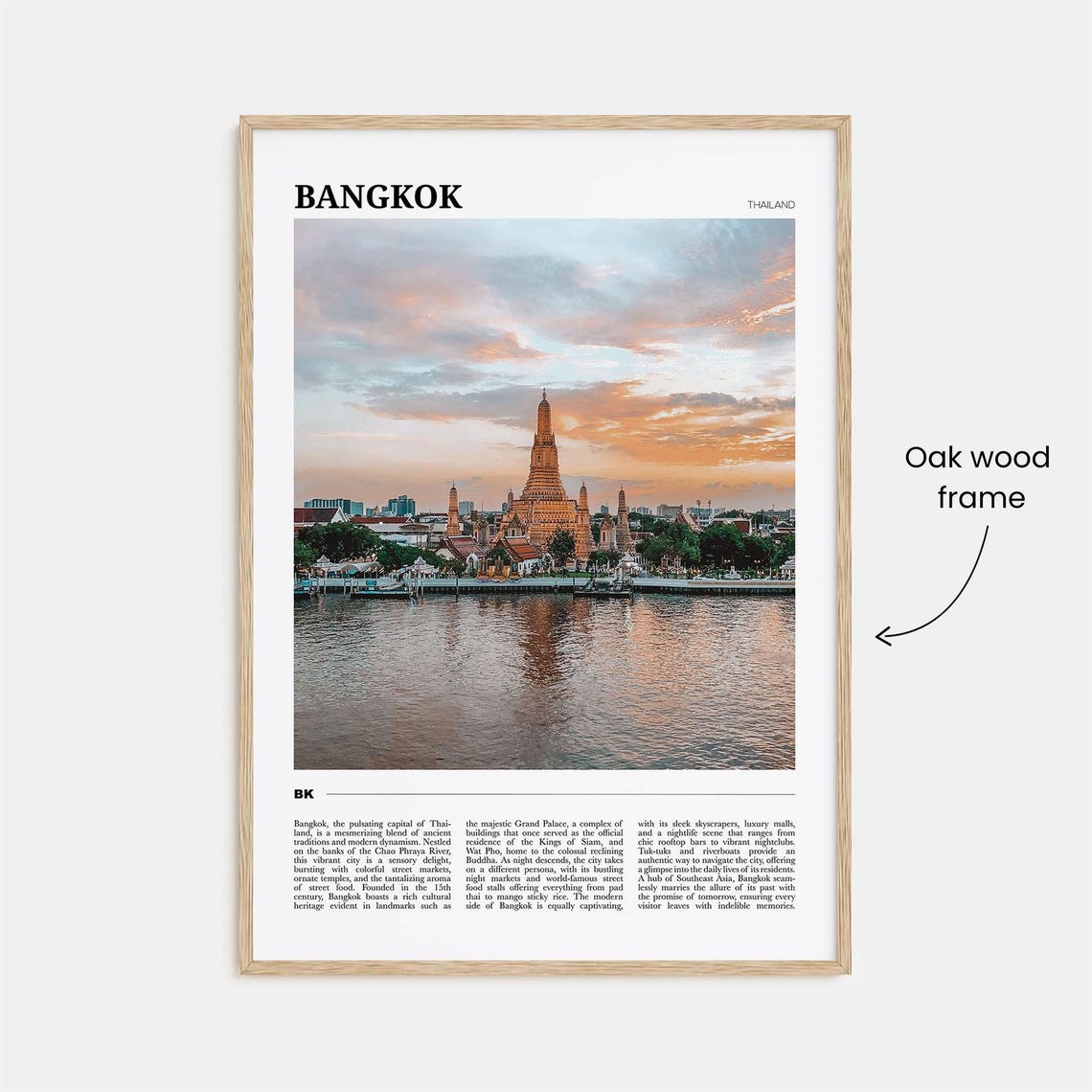 Bangkok Thailand Travel Poster Wat Arun Temple River Sunset View - Image 3