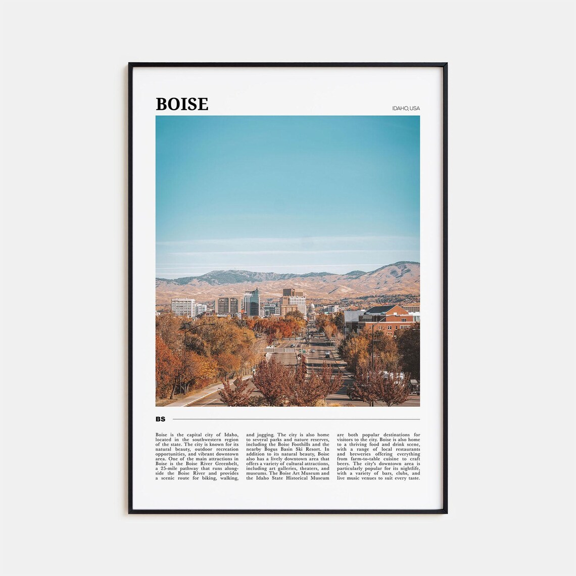 Boise Travel Poster No 1, Idaho Travel Poster