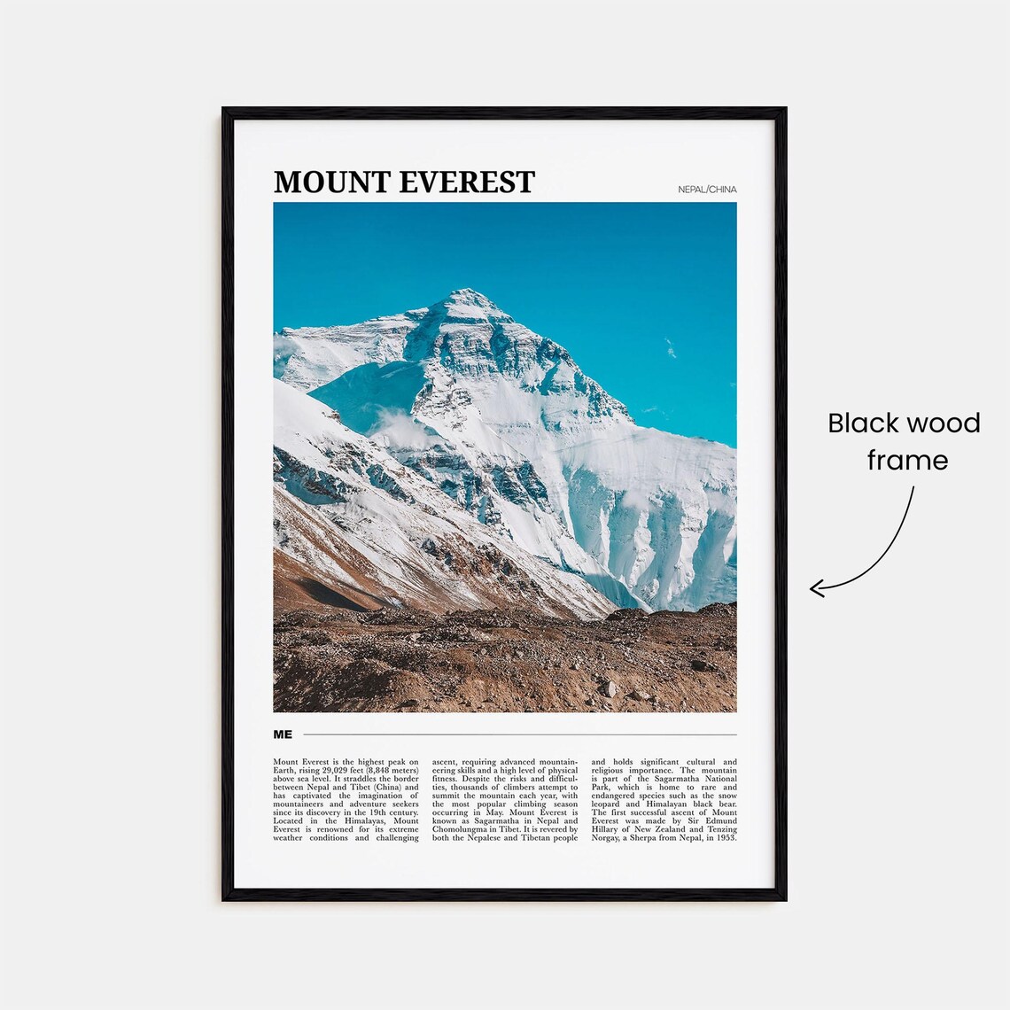 Mount Everest Travel Poster, Nepal and China - Image 2