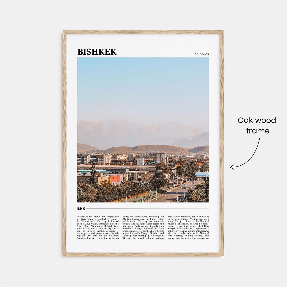 Bishkek Kyrgyzstan City View With Snowy Mountain Backdrop Poster - Image 3