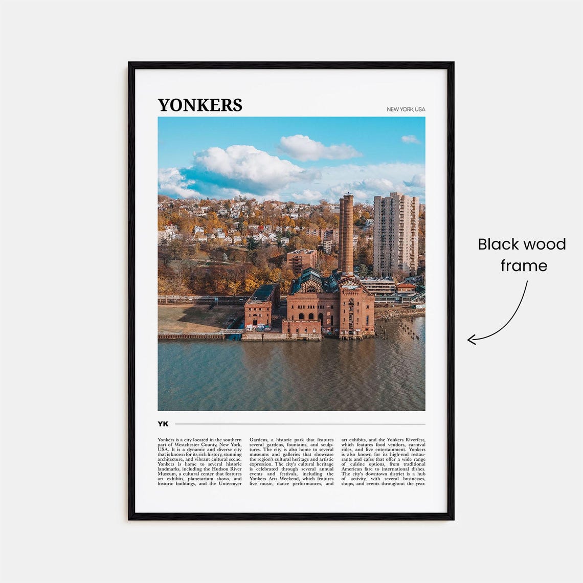Yonkers New York USA Hudson Riverfront Skyline Photo Travel Poster - Image 2
