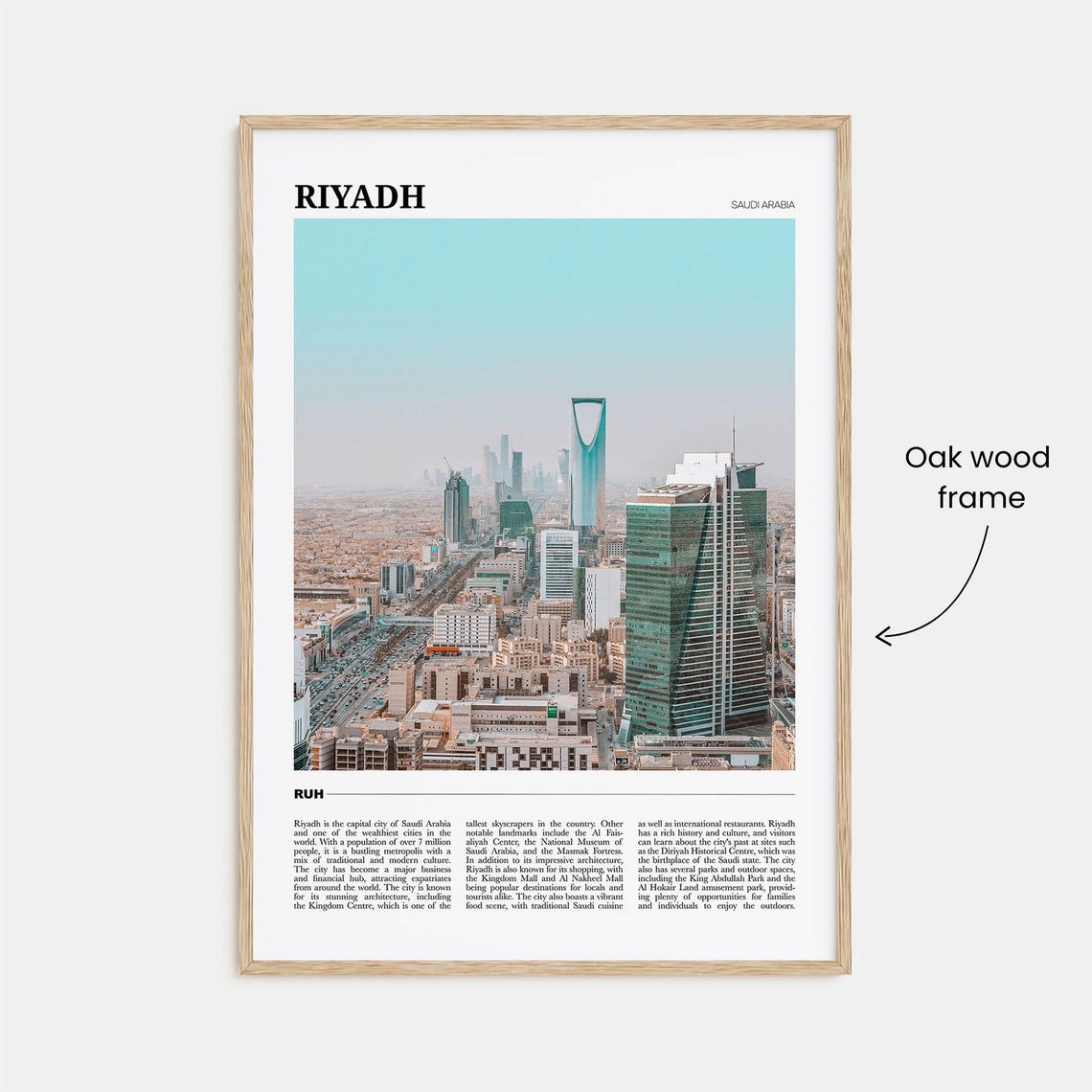 Riyadh Saudi Arabia Modern Kingdom Centre Tower Skyline Poster - Image 3