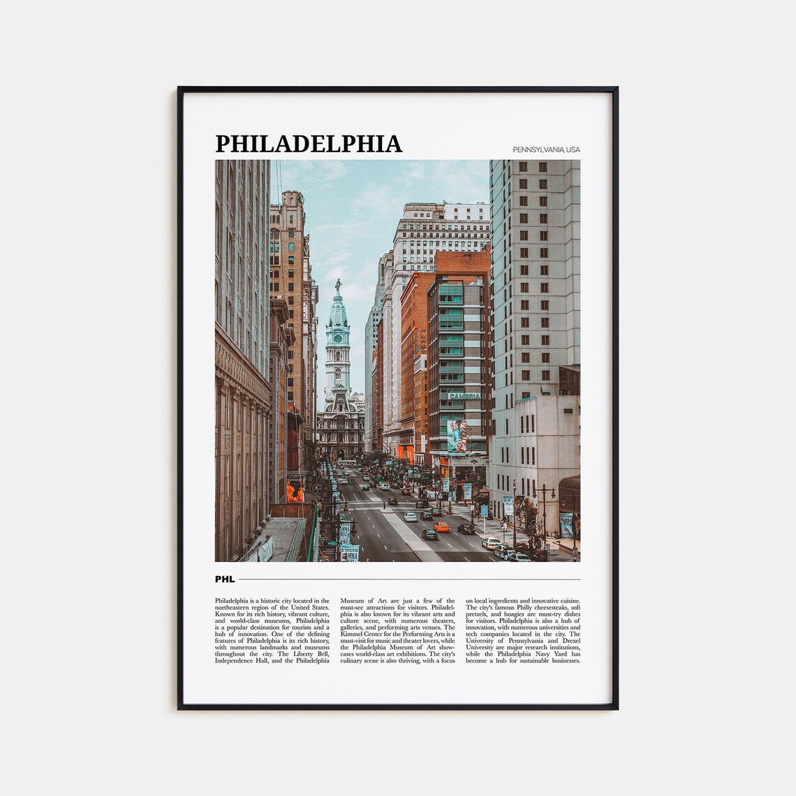 Philadelphia Travel Poster, Pennsylvania USA Art Print
