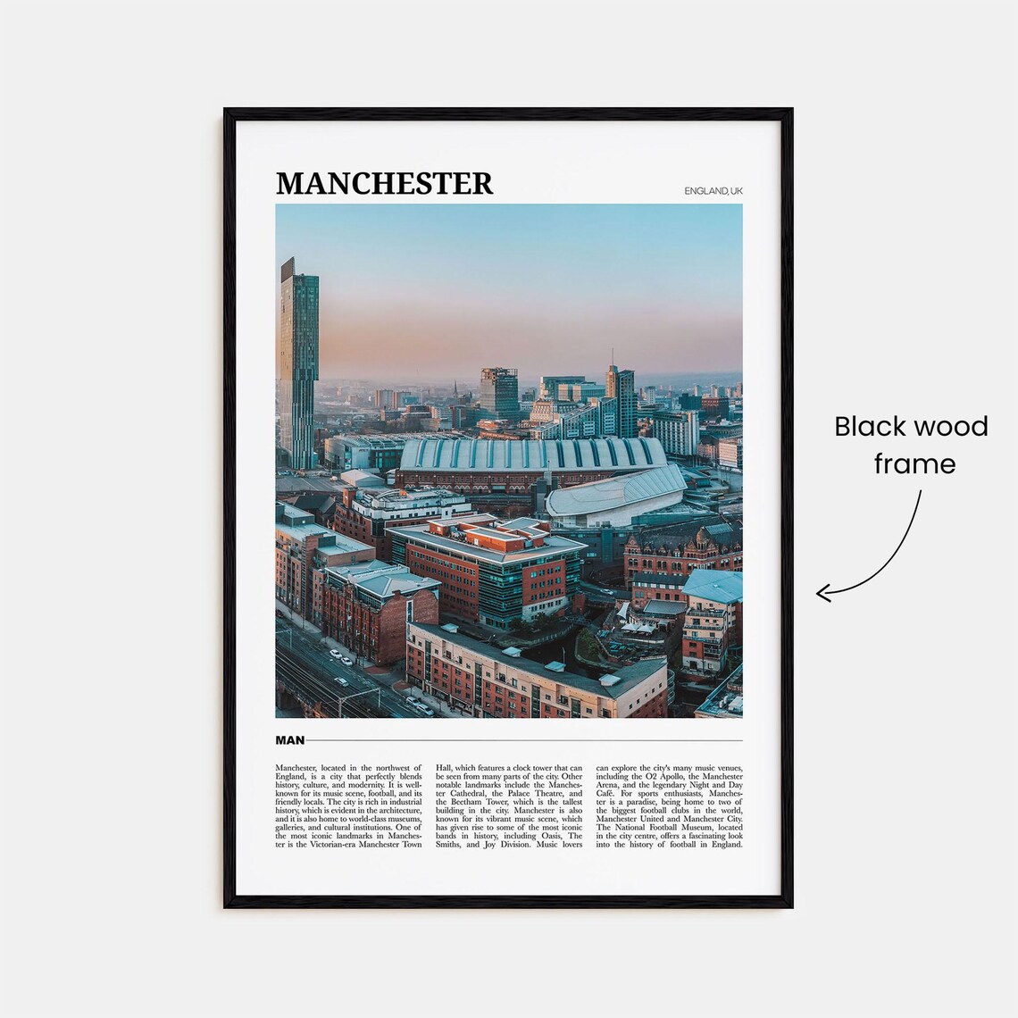 Manchester England UK Travel Poster - Image 2