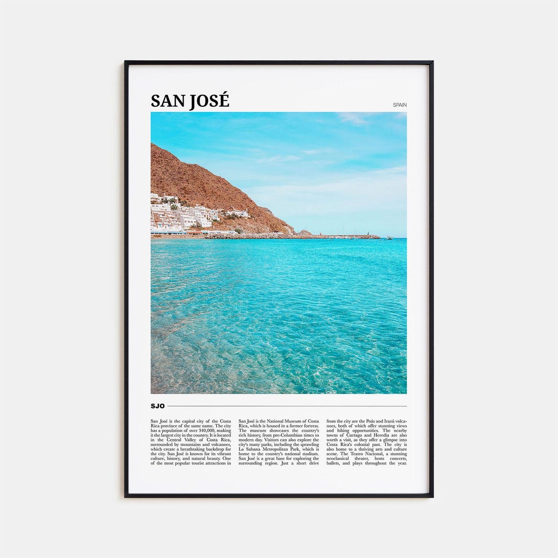 San Jose Spain Turquoise Bay Whitewashed Coastal Village Travel Poster