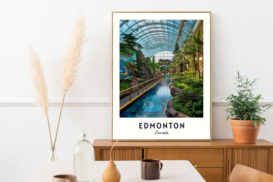 Edmonton Canada Glass Dome Tropical Conservatory Travel Poster - Image 2
