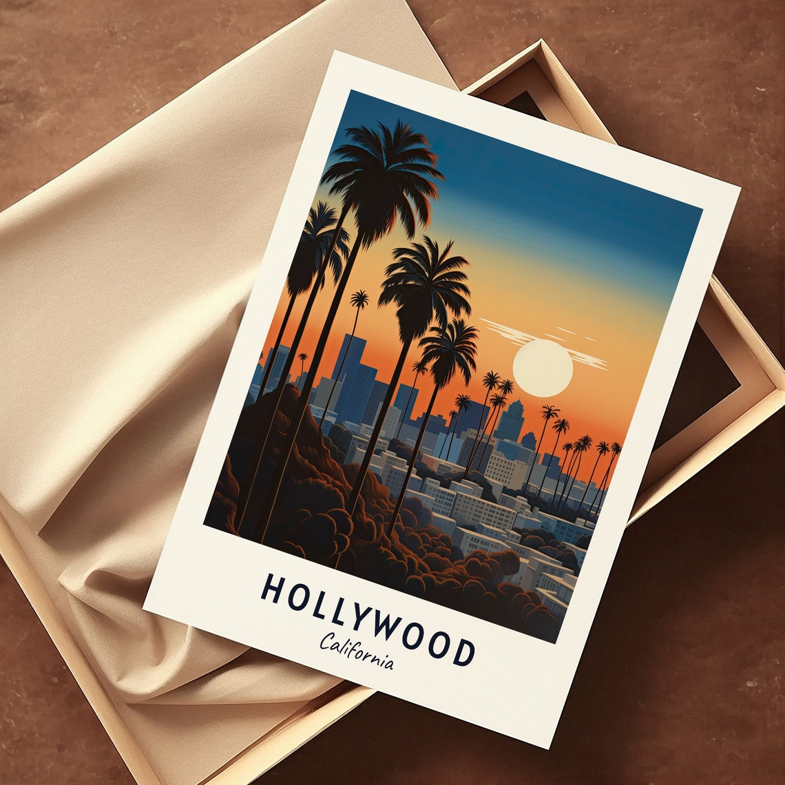 Hollywood Travel Print Wall Art Hollywood California City Print Hollywood Travel Gift Hollywood City Poster Wall Art - Image 3