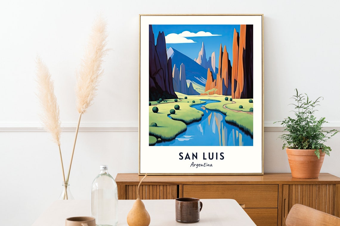 Potrero De Los Funes Travel Print Wall Art San Luis Argentina City Print Potrero De Los Funes Travel Gift Potrero De Los Funes Poster - Image 2