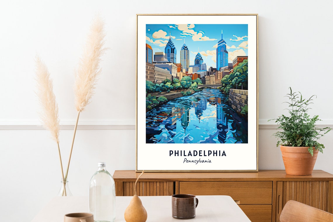 Philadelphia City Print Philadelphia Travel Poster Pennsylvania Travel Gift Philadelphia Pennsylvania Poster - Image 2