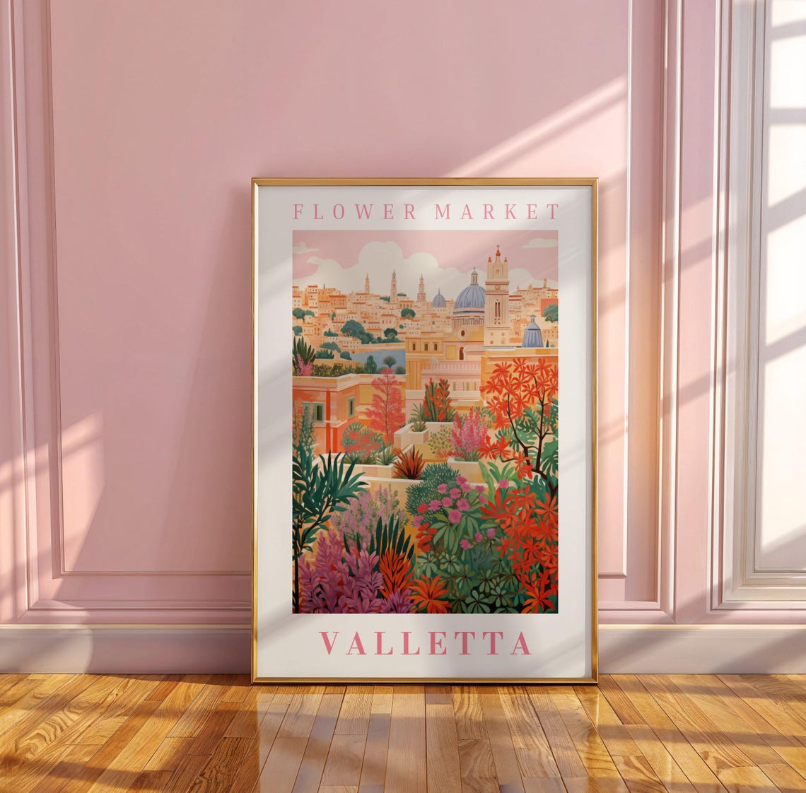 Valletta Flower Market Poster with Malta Sunset Rooftop Bloom Garden - Image 3