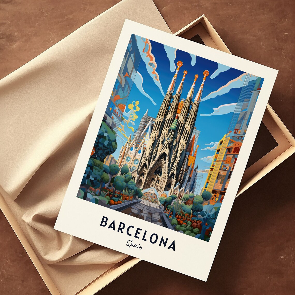 Barcelona Spain Travel Poster, City Poster Print - Image 3