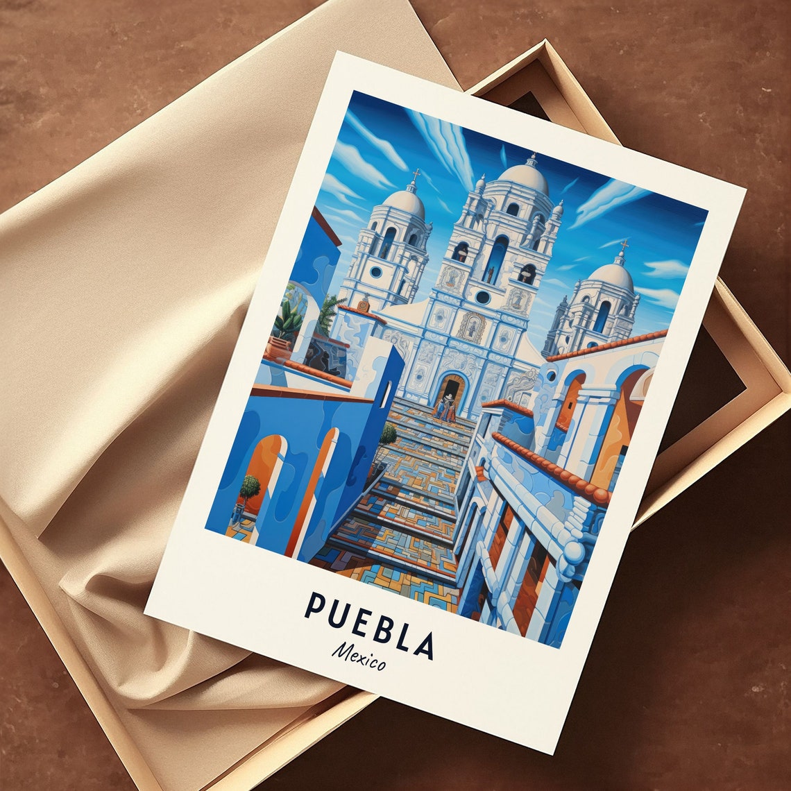 Cathedral Of Puebla Travel Print Wall Art Puebla Mexico City Print Cathedral Of Puebla Travel Gift Cathedral Of Puebla Poster Wall Art - Image 3
