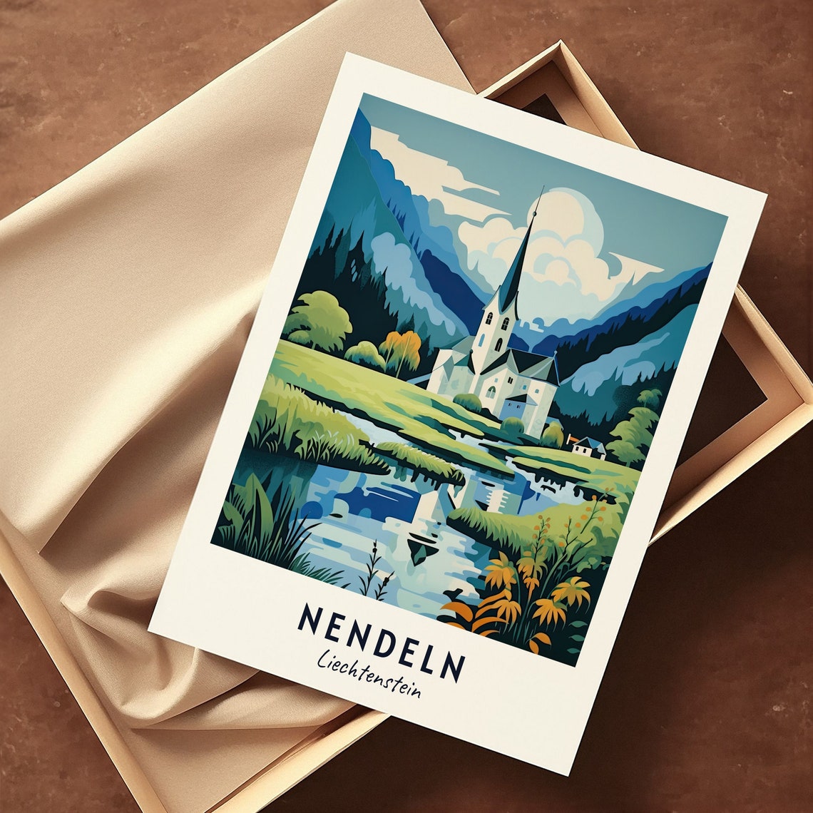 Nendeln Church Travel Print Wall Art Nendeln Liechtenstein City Print Nendeln Church Travel Gift Nendeln Church Poster Travel Gift - Image 3