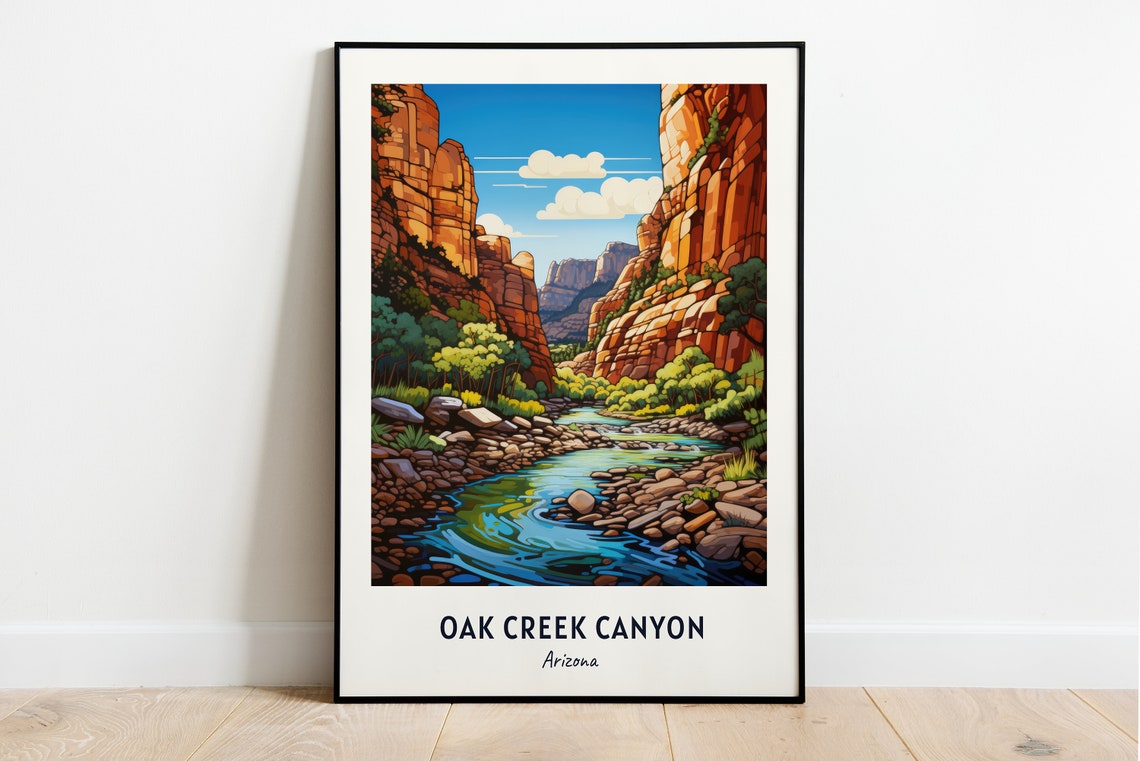 Oak Creek Canyon Travel Print Wall Art Oak Creek Canyon Arizona City Print Oak Creek Canyon Travel Gift Oak Creek Canyon City Poster
